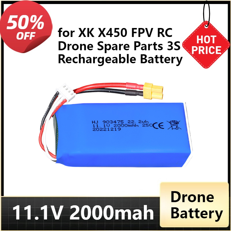 Drone Battery 3S - XT30 Plug 11.1v 2000mAh Lipo Battery