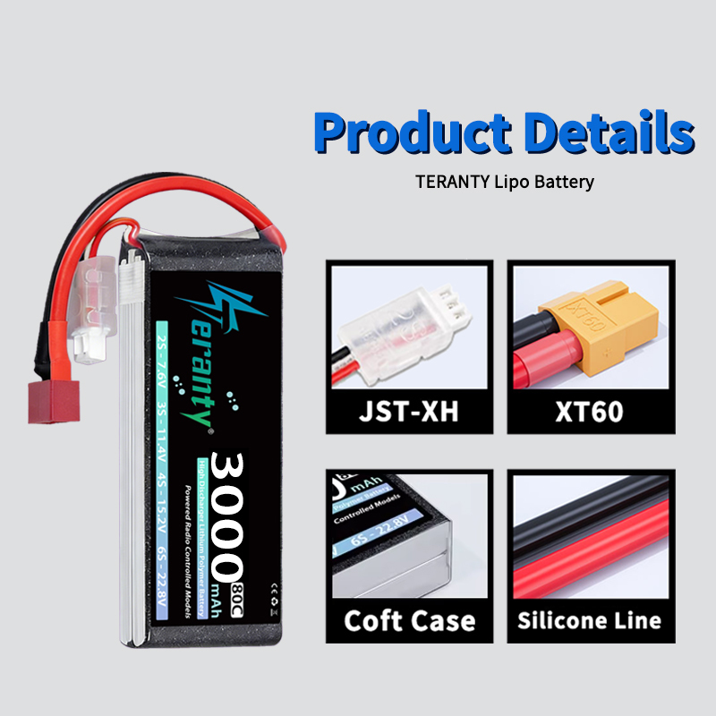 TERANTY 2S 3000mAh Lipo Batter - Drone Battery Connector incelemesi ve fiyatı