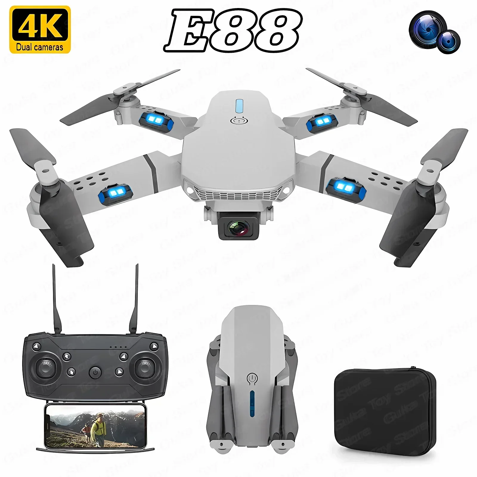 E88 Pro WIFI FPV Drone Wide An - Drone Battery Case incelemesi ve fiyatı