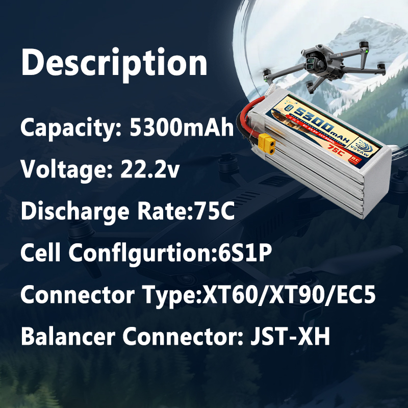 VSVAW 6S 5300mAh Lipo Battery  - Drone Battery Connector incelemesi ve fiyatı
