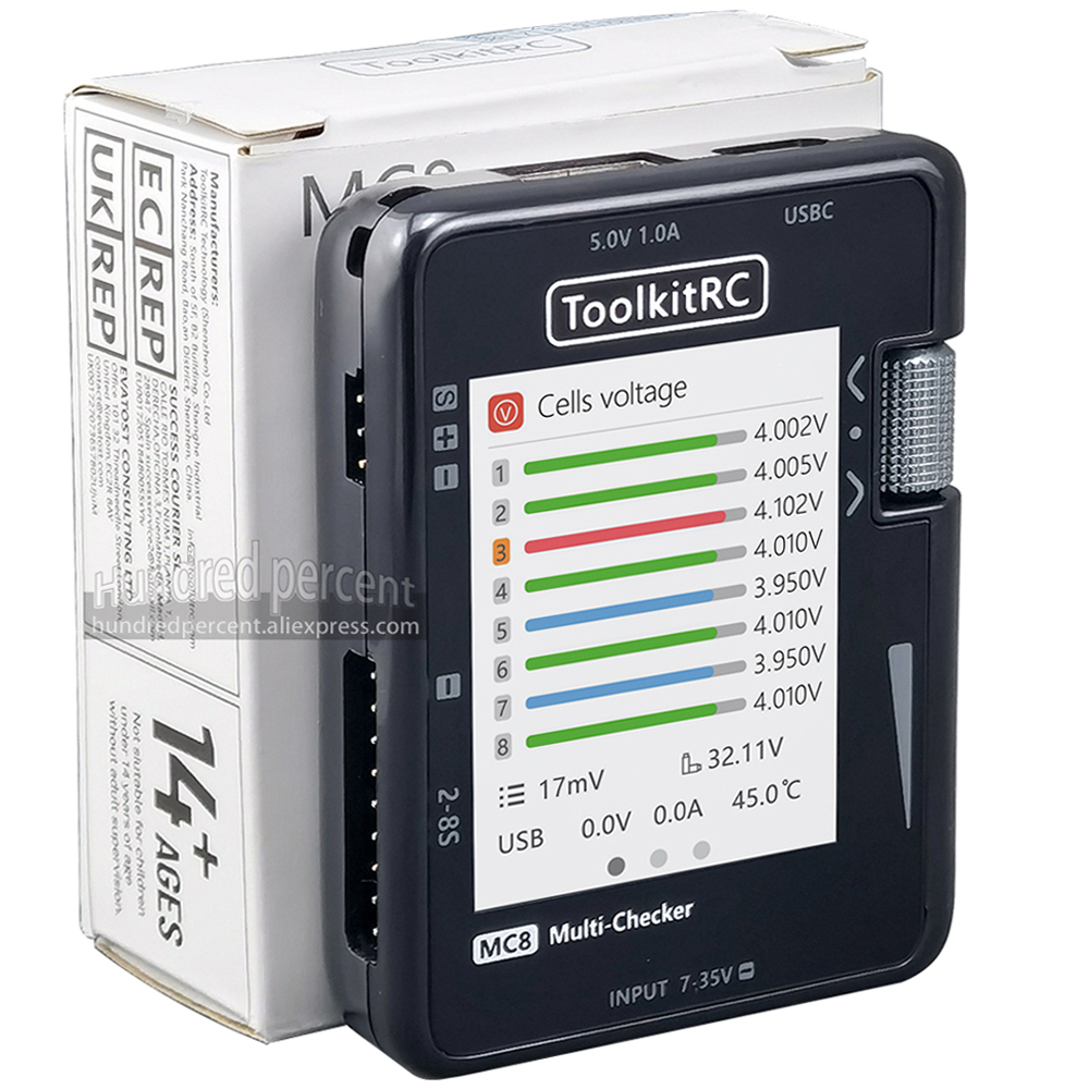 ToolkitRC MC8 Mini Size Cell c - Drone Battery Voltage Checker incelemesi ve fiyatı