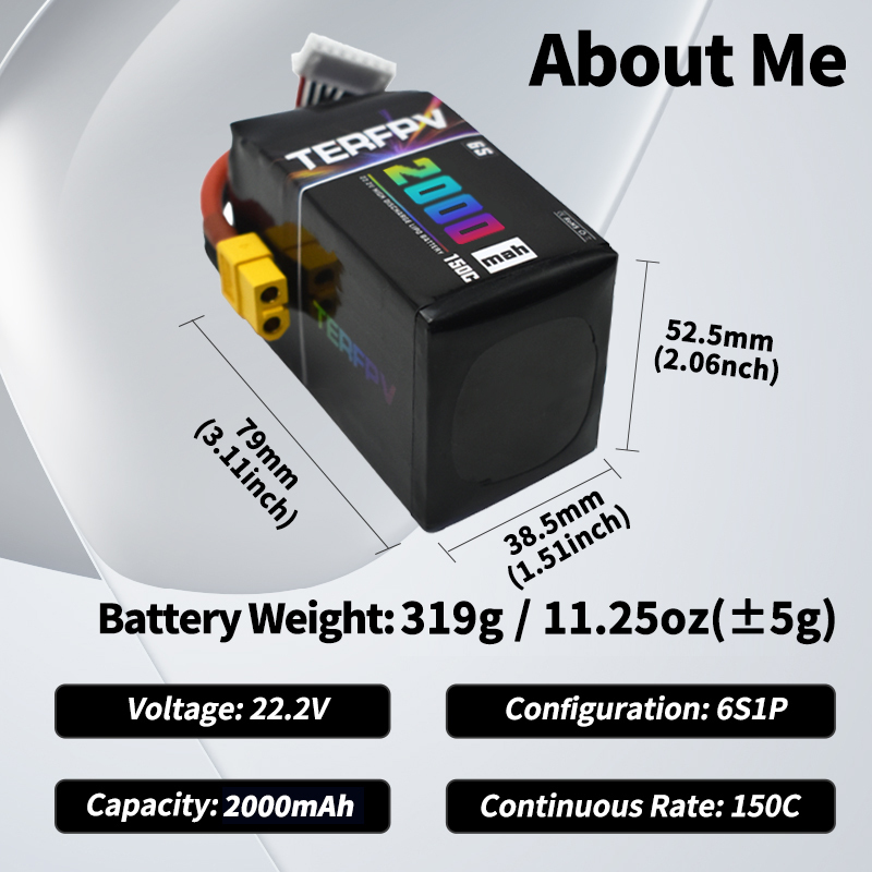 TERFPV 6S 22.2V 2000mAh 150C/3 - Drone Battery Plate incelemesi ve fiyatı