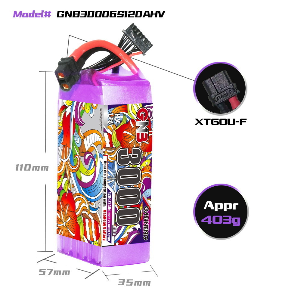 GNB Lipo Battery 6S 22.8V 3000 - Drone Battery Connector incelemesi ve fiyatı