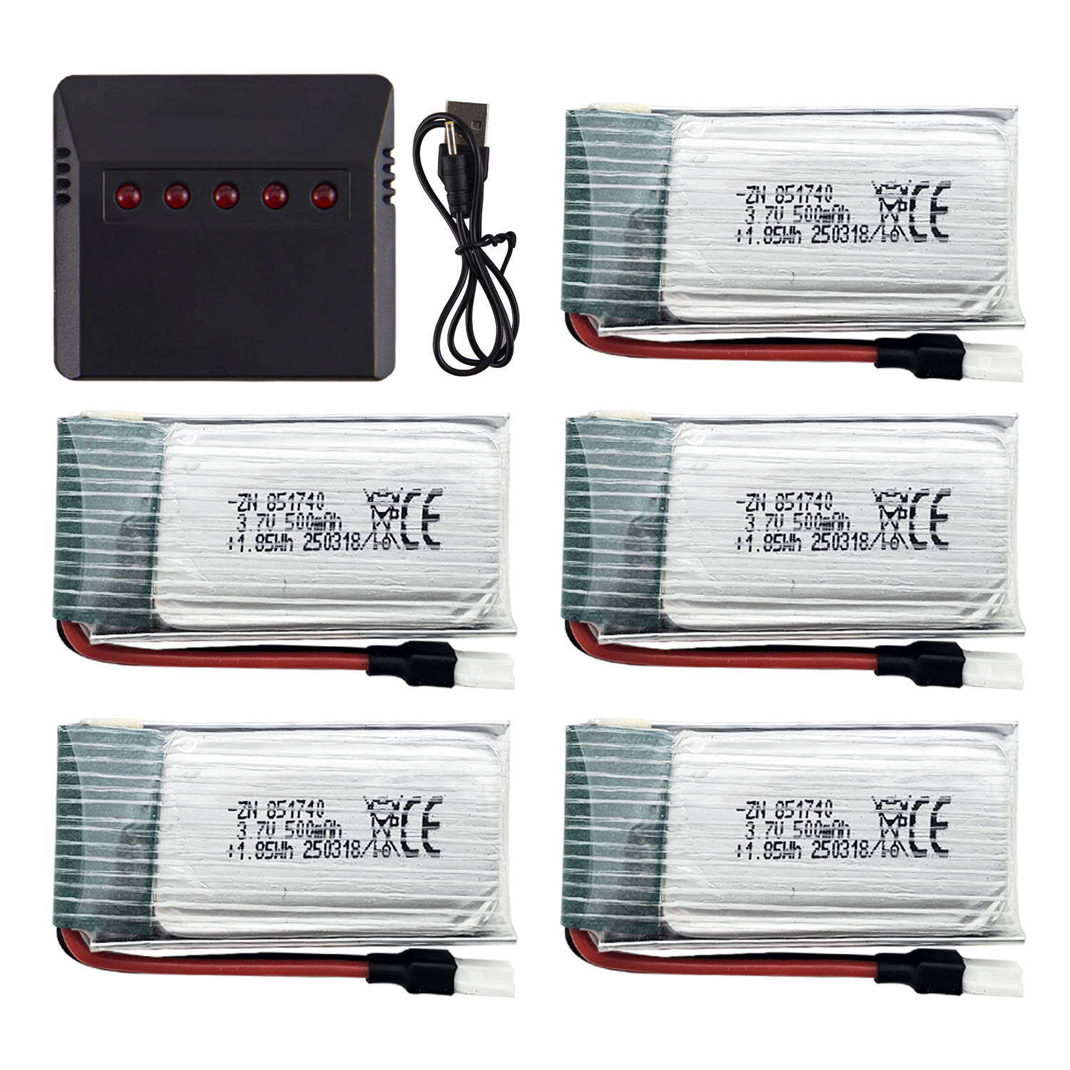 5Pcs 3.7V 500mAh LiPo Batterie - Drone Battery Charger incelemesi ve fiyatı