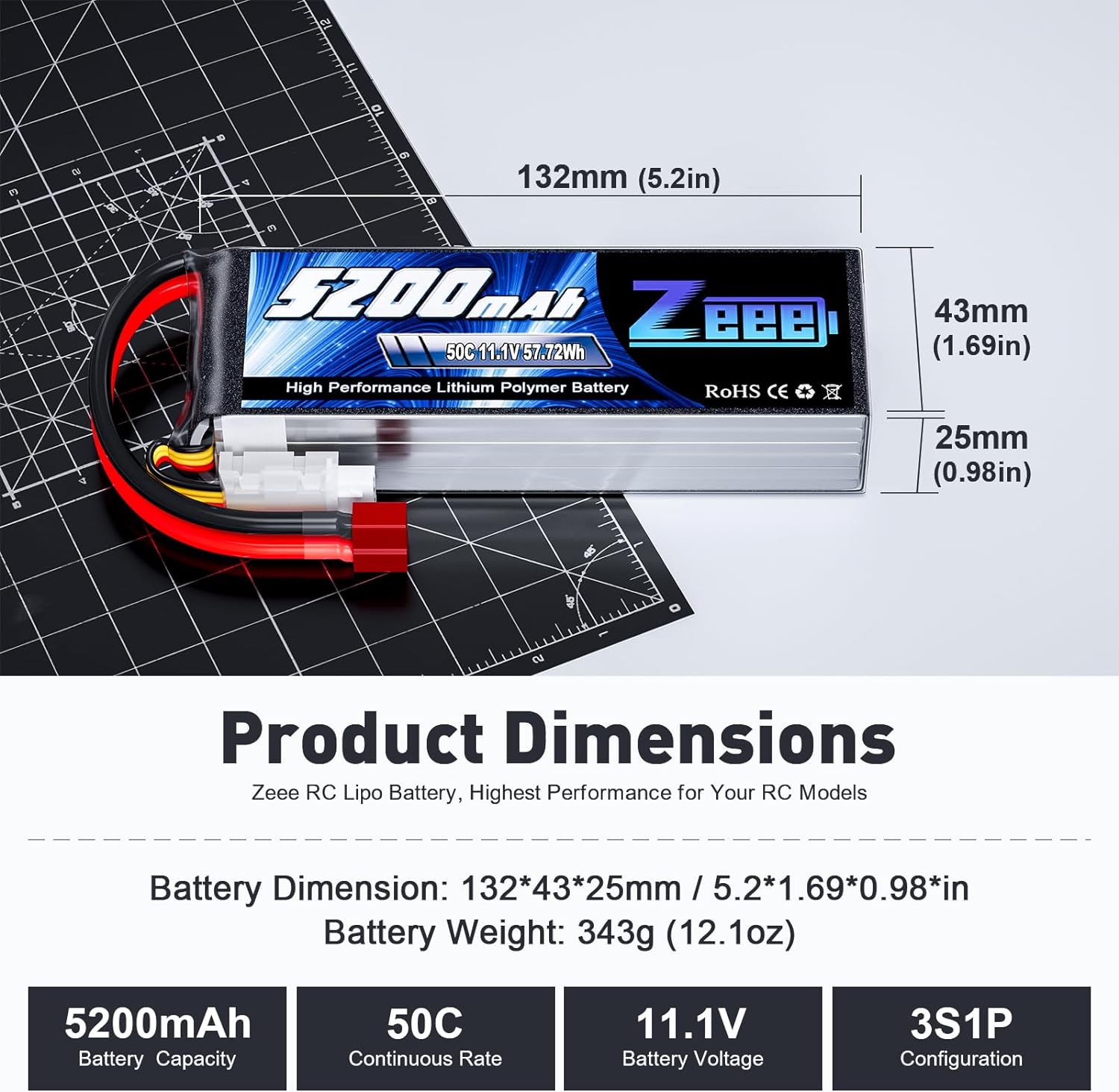 1/2units Zeee 11.1V 50C 5200mA - Drone Battery Case incelemesi ve fiyatı
